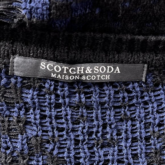 Scotch & Soda Maison Scotch Blue Knit Sleeveless Sweater Dress Fringe Trim M - Picture 6 of 9